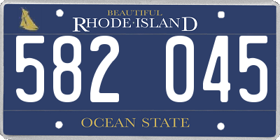 RI license plate 582045