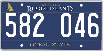 RI license plate 582046