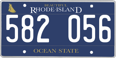 RI license plate 582056