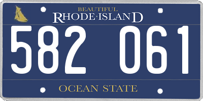 RI license plate 582061