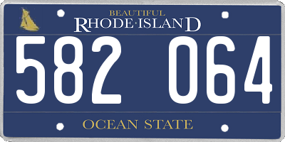 RI license plate 582064