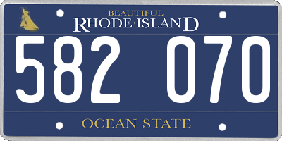 RI license plate 582070