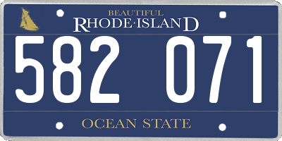 RI license plate 582071