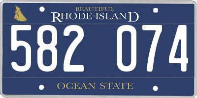 RI license plate 582074