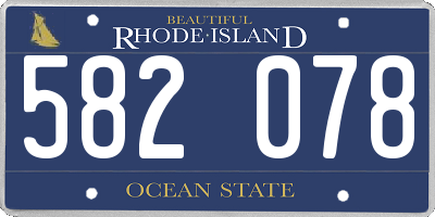 RI license plate 582078