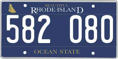 RI license plate 582080