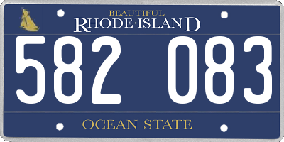 RI license plate 582083