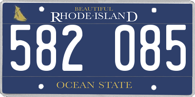 RI license plate 582085