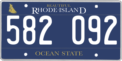 RI license plate 582092