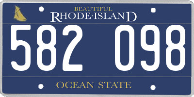 RI license plate 582098