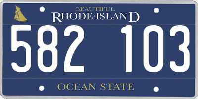 RI license plate 582103