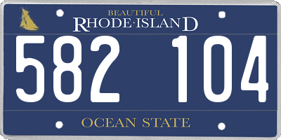 RI license plate 582104