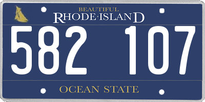 RI license plate 582107