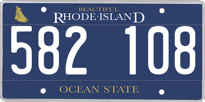 RI license plate 582108