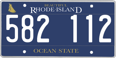 RI license plate 582112