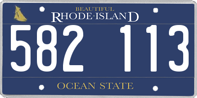 RI license plate 582113