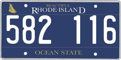 RI license plate 582116