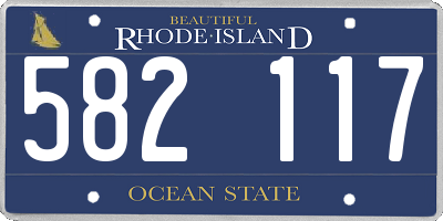 RI license plate 582117