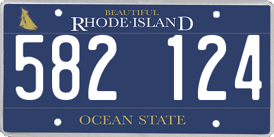 RI license plate 582124