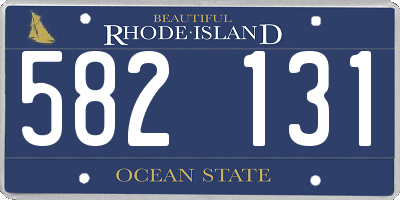 RI license plate 582131