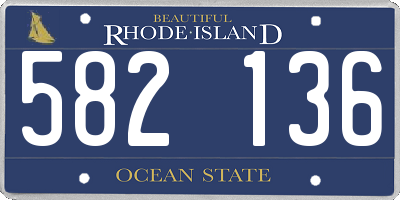 RI license plate 582136