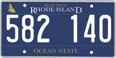 RI license plate 582140