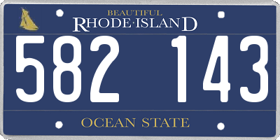 RI license plate 582143