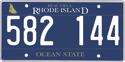 RI license plate 582144