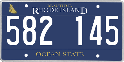 RI license plate 582145