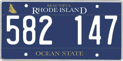 RI license plate 582147