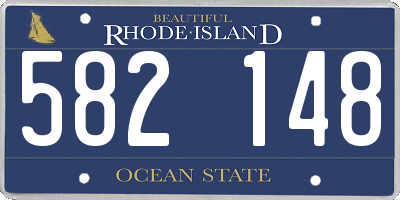 RI license plate 582148