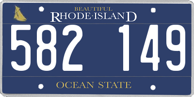 RI license plate 582149