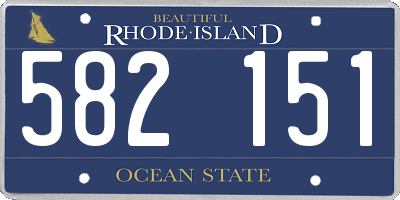 RI license plate 582151