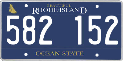 RI license plate 582152