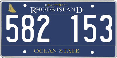 RI license plate 582153