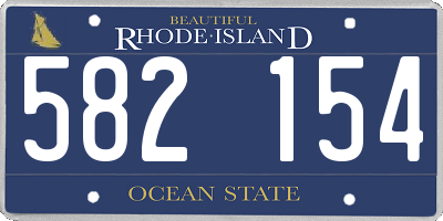 RI license plate 582154
