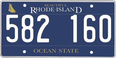 RI license plate 582160