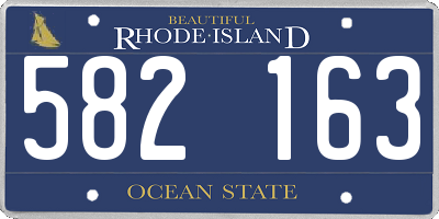 RI license plate 582163
