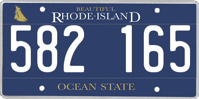 RI license plate 582165