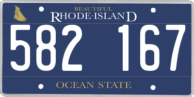 RI license plate 582167