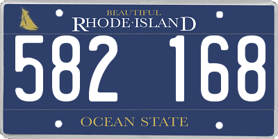 RI license plate 582168
