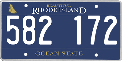 RI license plate 582172