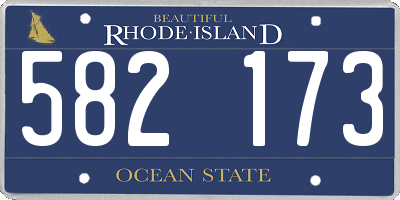 RI license plate 582173