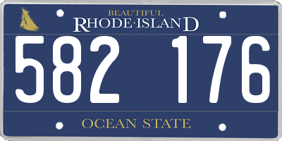 RI license plate 582176