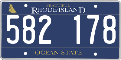 RI license plate 582178