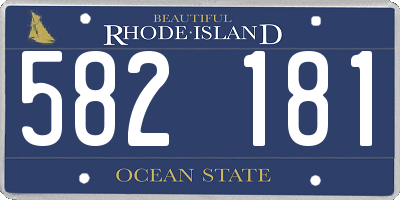 RI license plate 582181
