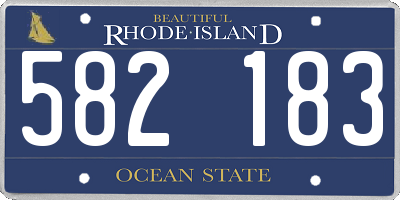 RI license plate 582183
