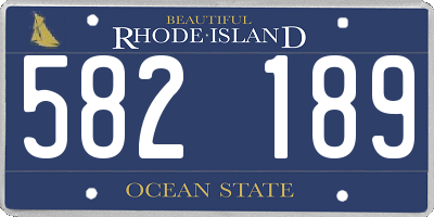 RI license plate 582189