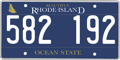 RI license plate 582192