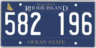 RI license plate 582196